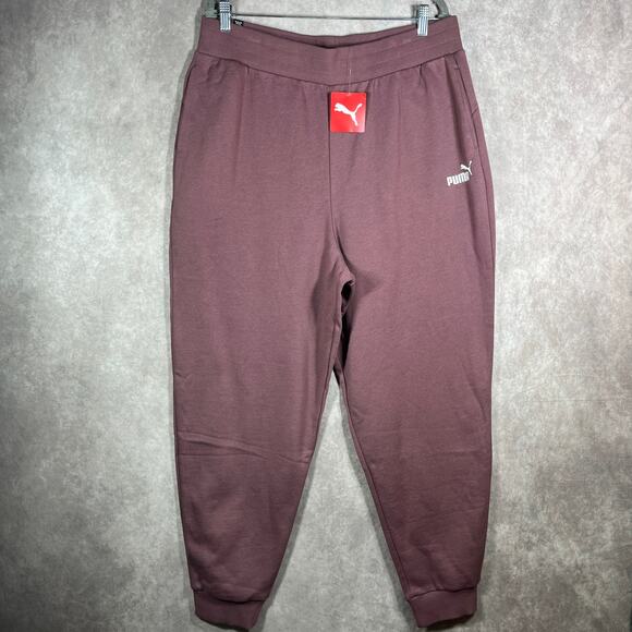 Puma Pants - Puma Essentials Embroidery‎ Pants Womens Size XL Dusty Plum Joggers Drawstring